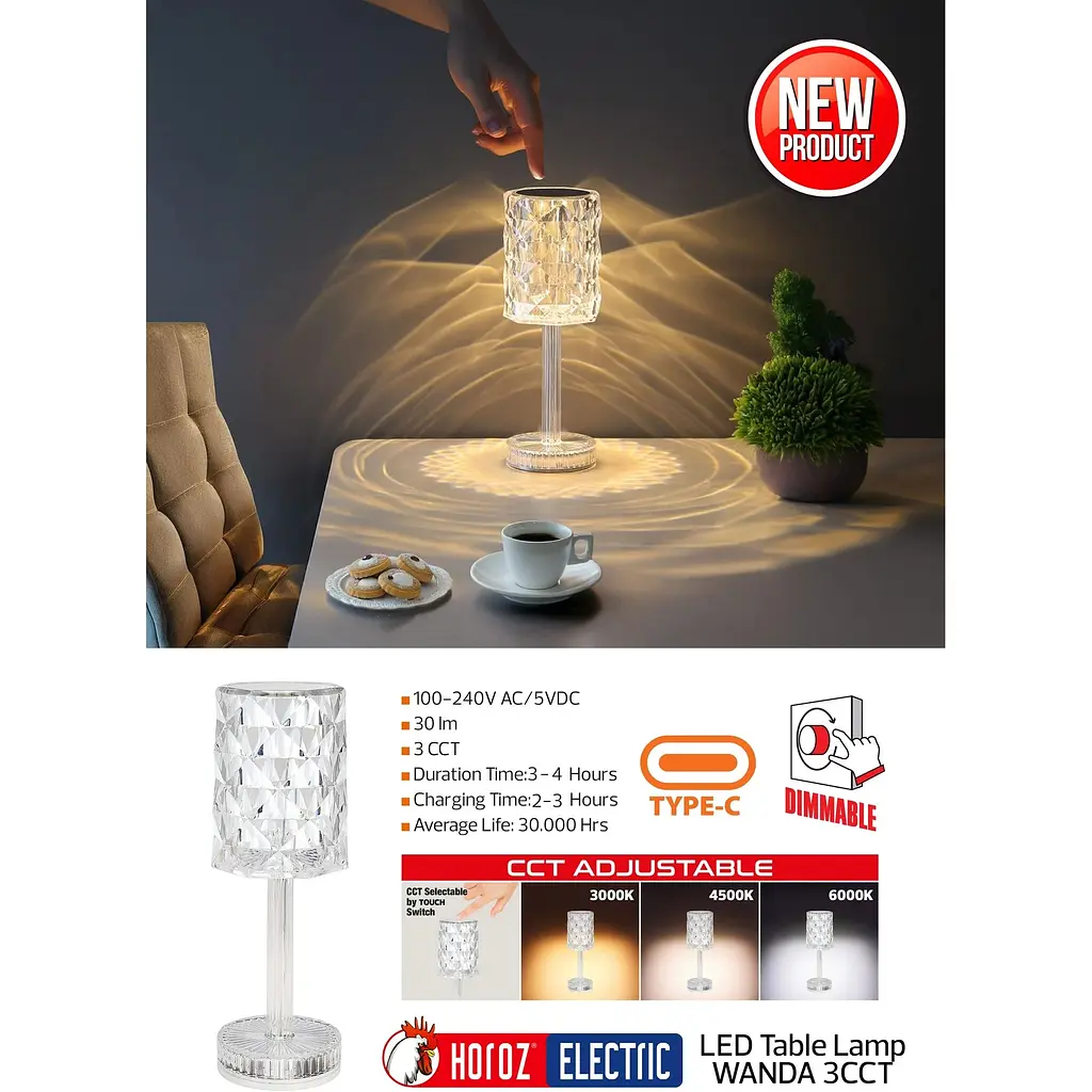 Світильник настільний Horoz Electric Wanda 3CCT LED 1W  - фото 4