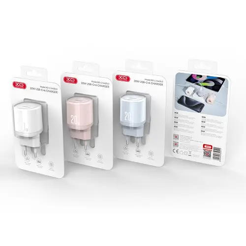 Сітчастий зарядний пристрій XO L144(EU) PD20W 1USB-A+1USB-C Fast Charger Білий - фото 2