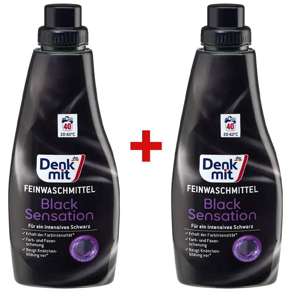 Гель для прання чорної та темної білизни DenkMit Black Sensation, 1 л, 40 прань, 2 шт