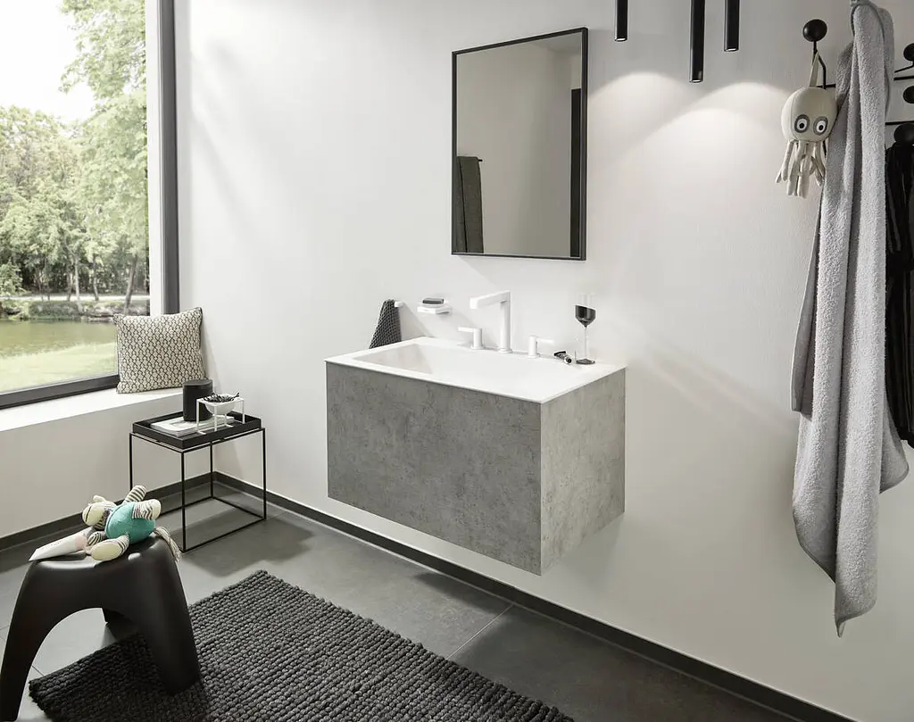 Смеситель для умывальника Hansgrohe Finoris 160 на 3 отверстия с донным клапаном Push-Open белый матовый 76034700 Белый матовый - фото 4