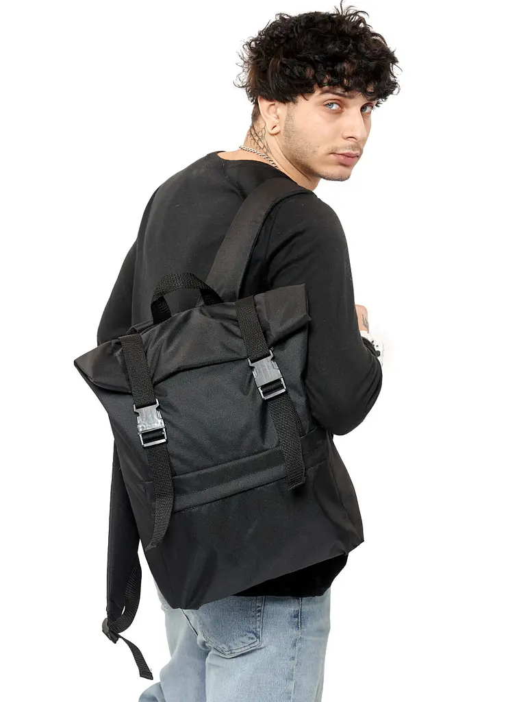 Чоловічий рюкзак Sambag RollTop Milton чорний тканевий 41 х 30 х 16 см (24211065m) - фото 10