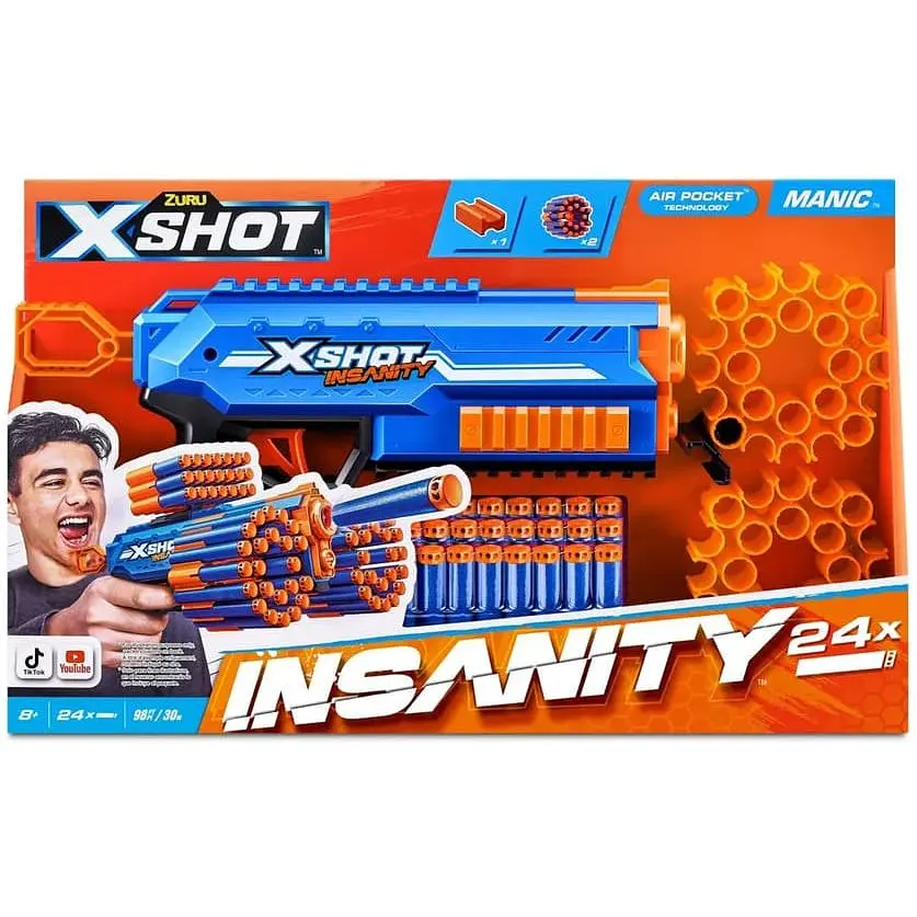 Бластер Zuru X-Shot Insanity-Manic быстрострельный 24 патрона (36603R) - фото 5