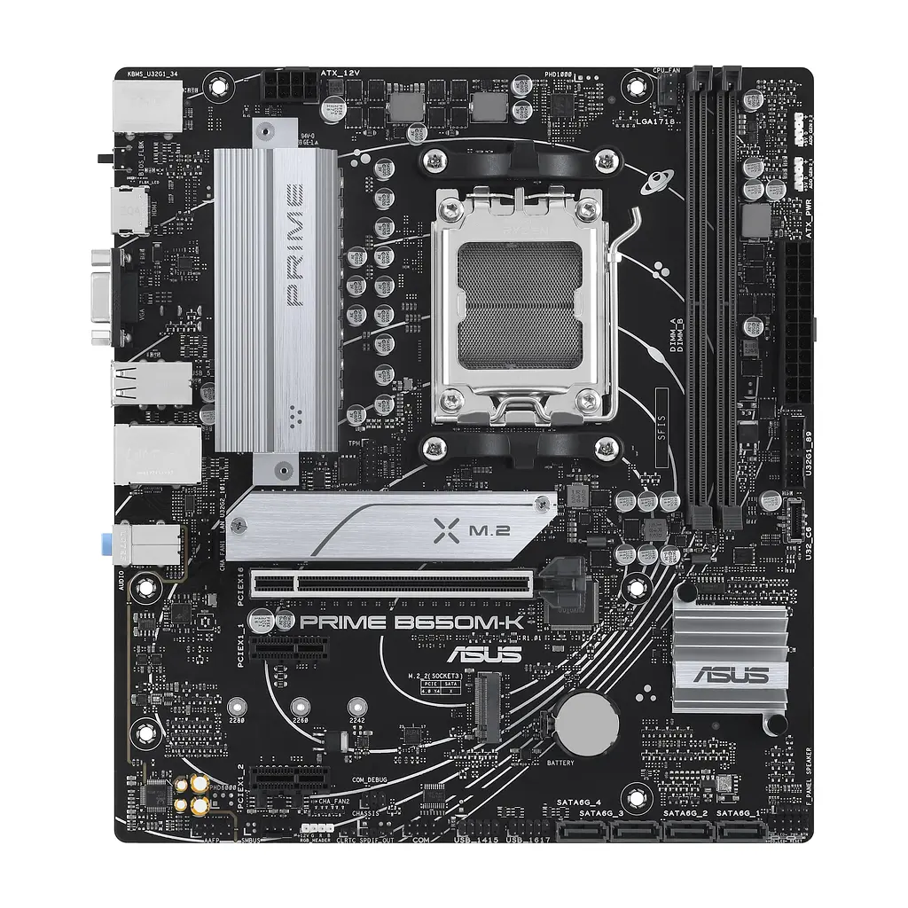 ASUS Материнська плата PRIME B650M-K sAM5 B650 2xDDR5 M.2 HDMI D-Sub mATX