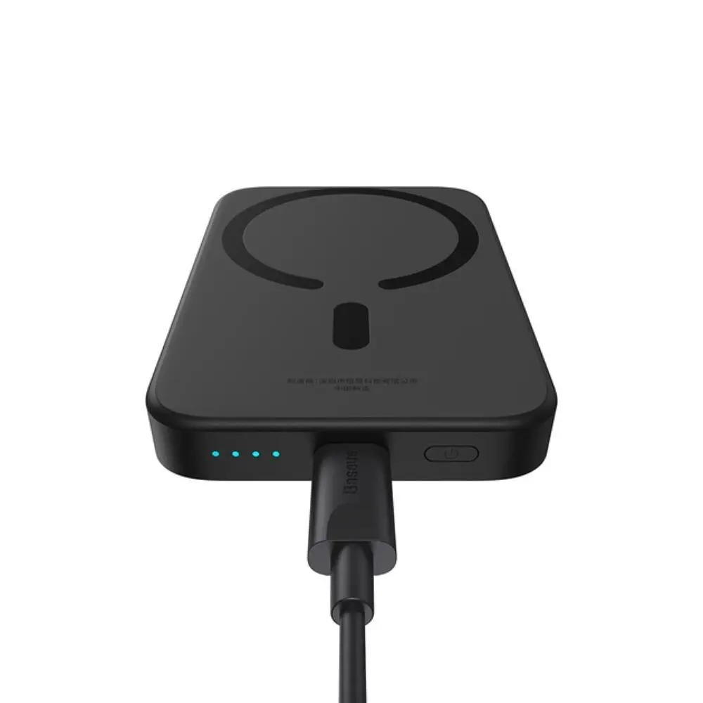Зовнішній акумулятор Baseus Magnetic Mini Air Wireless Fast Charge Power Bank 6000mAh 20W Cluster Black（With Simple Series Charging Cable Type-C to (P10059002113-00) - фото 9