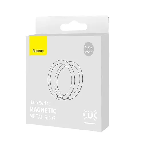Пластина для MagSafe Baseus Halo Series Magnetic Metal Ring (2pcs/pack) сріблястий - фото 2
