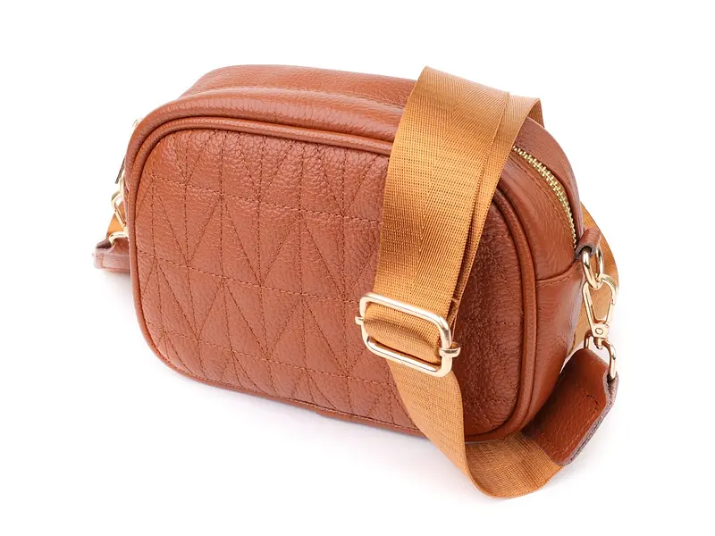 Стьобана сумка для жінок з натуральної шкіри Vintage 20х14х7 см sum0027544