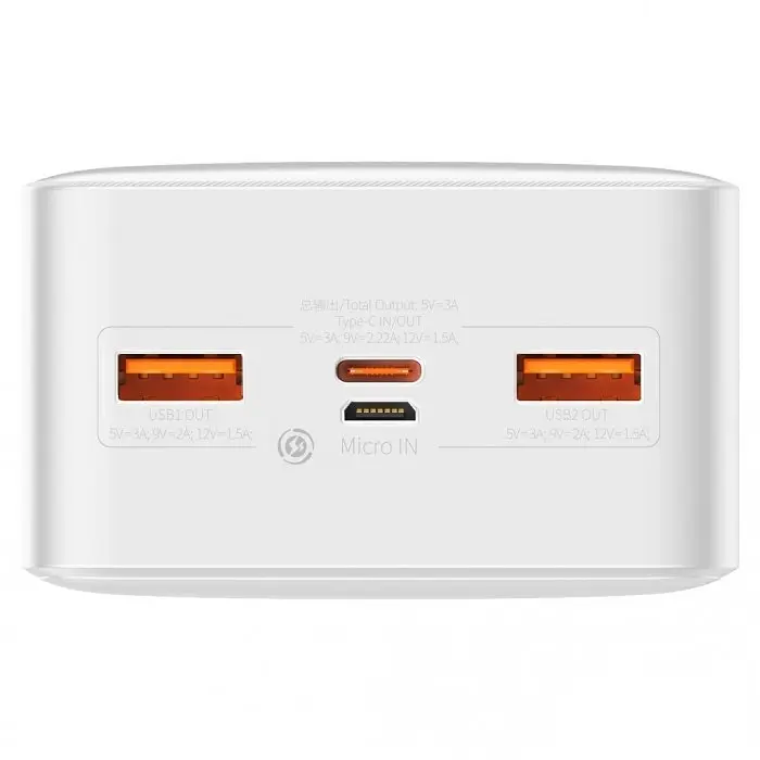 Зарядний акумулятор Baseus Bipow Digital Display 30000mAh 20W PPBD050402 (Білий) - фото 4