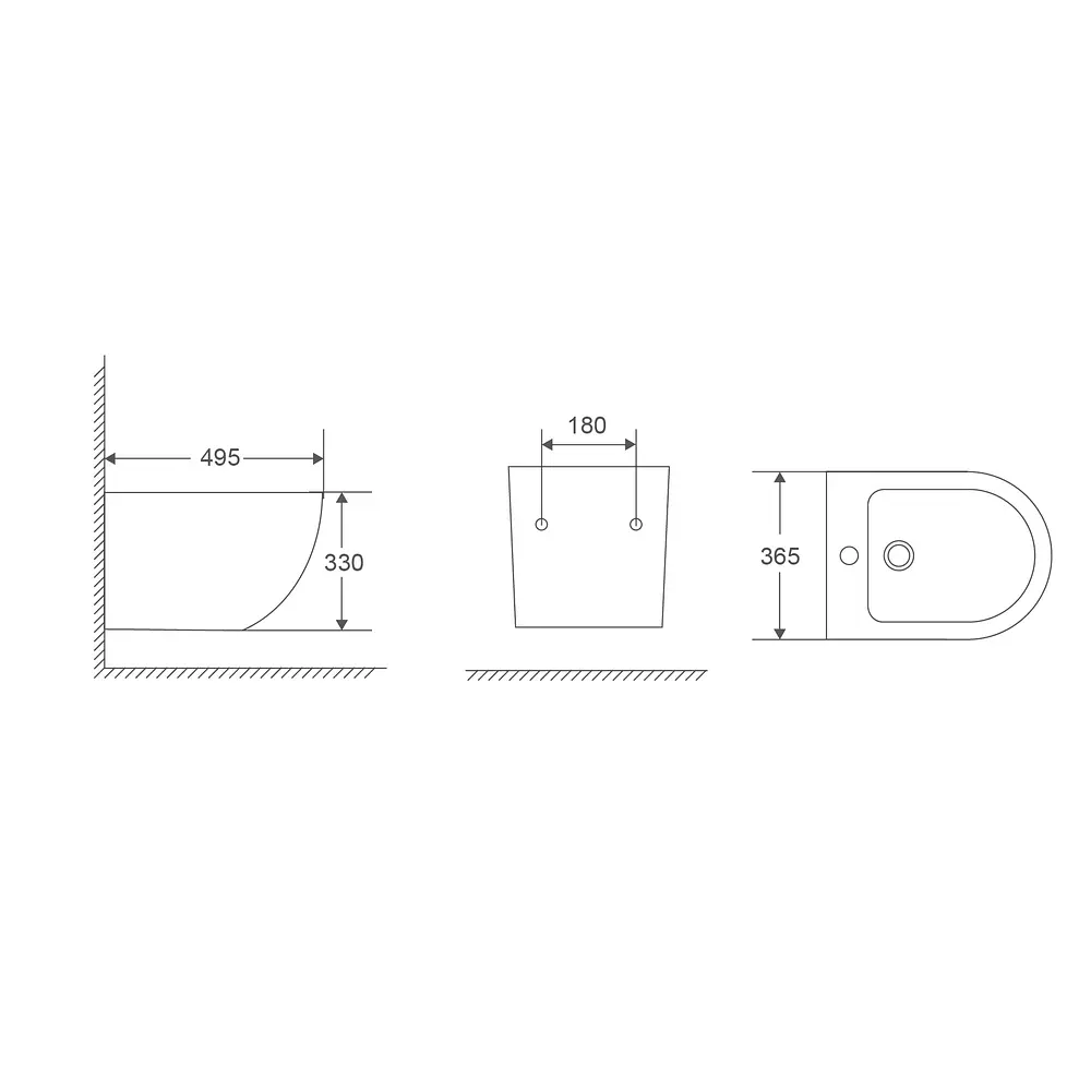 Біде підвісне Mixxus Premium Ellipse-0501 495x365x325 мм MP6469, Білий - фото 2