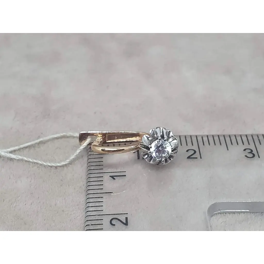 Золоті сережки Столична Ювелірна Фабрика з фіанітами. 113900 - фото 5