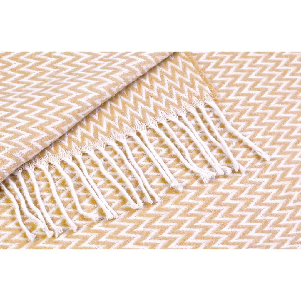 Плед Love You бавовняний зигзаг 200х220 см бежевий (4631) - фото 3