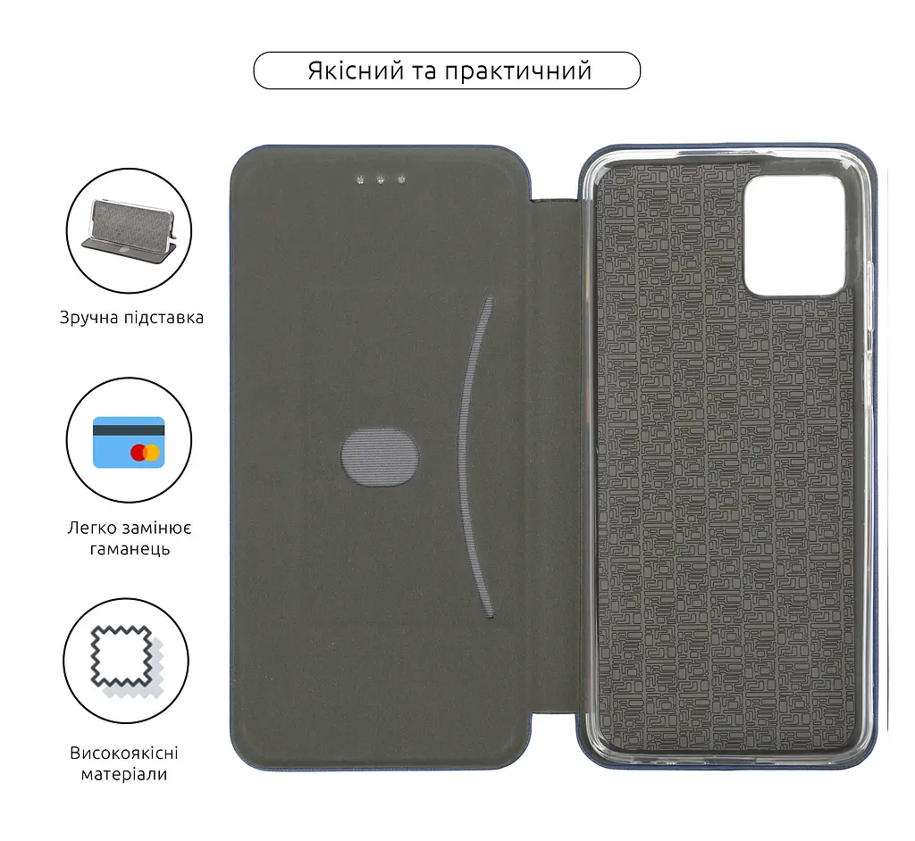 Чехол-книжка для Motorola G32, G-Case, синий, кожаный чехол-книга из экокожи (PU) и TPU, с магнитом, с подставкой и вместительным кардхолдером, противоударный, защита всего корпуса, ArmorStandart (ARM63098) - фото 3
