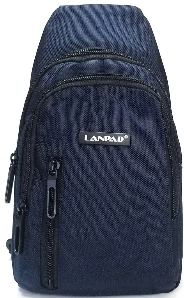 Сумка через плече Lanpad 17х27х9 см нейлонова з переставним ременем Синій