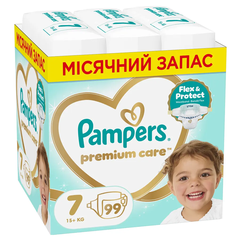 Підгузки Pampers Premium Care Розмір 7 (15+ кг) 99 шт (8006530223584)