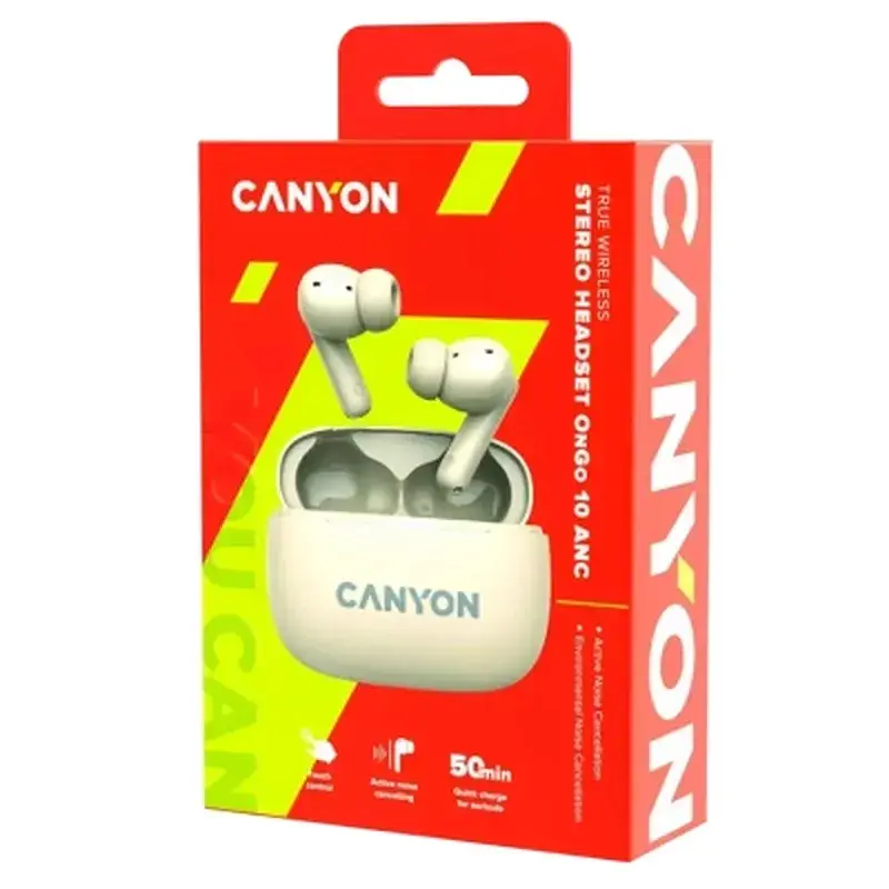 Навушники Canyon TWS-10 OnGo ANC ENC Beige (CNS-TWS10BG) - фото 8