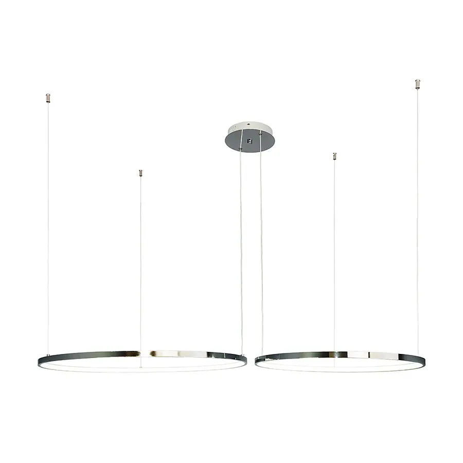 Люстра стельова LED Levistella 7529832-2B CHROME LED (600+800), 100W, діаметр 600+800 мм, хром, сучасний стиль з пультом, три - фото 2