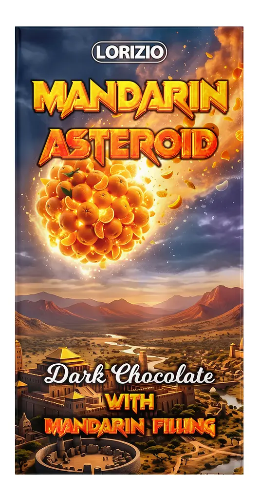 Шоколад чорний Lorizio з мандариновою начинкою "MANDARIN ASTEROID" 200 г - фото 2