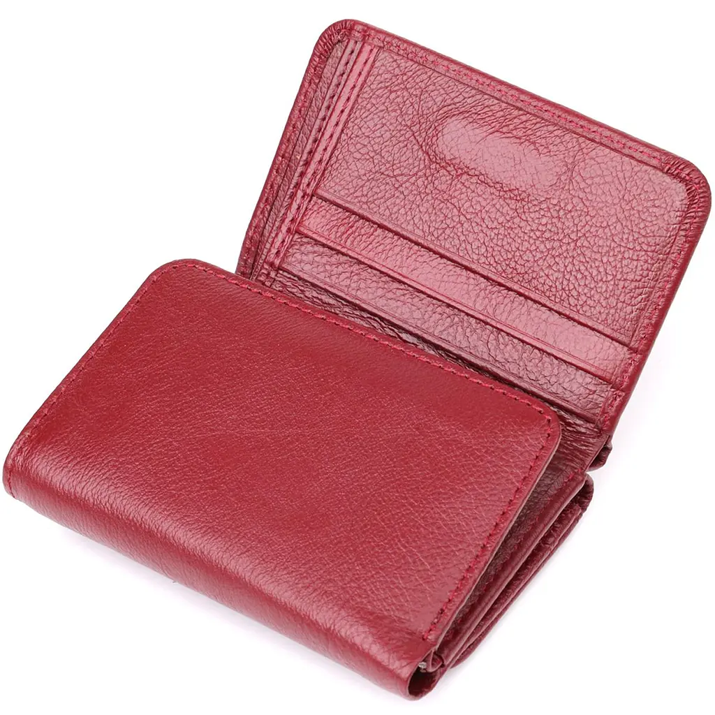 Компактний жіночий гаманець із натуральної шкіри ST Leather 23073 бордовий - фото 5