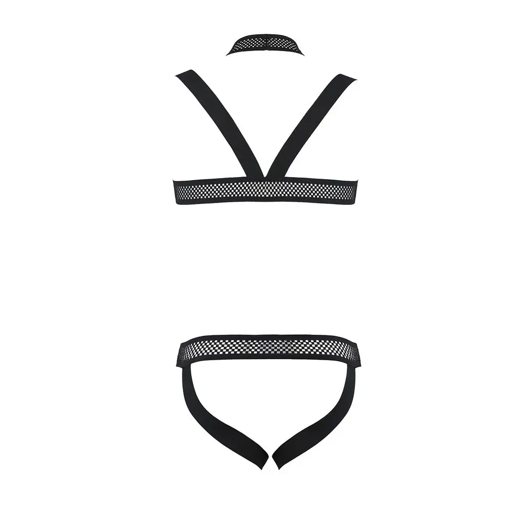 Комплект чоловічої білизни з кріпленнями Passion 043 JACOB XXL/XXXL Black, труси, шлейки - фото 6