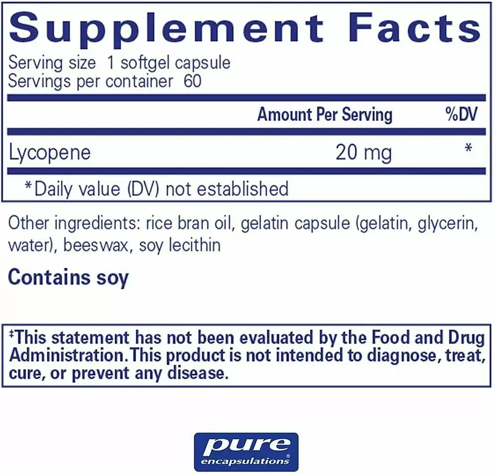 Ликопин Pure Encapsulations Lycopene 20 мг 60 капсул - фото 2