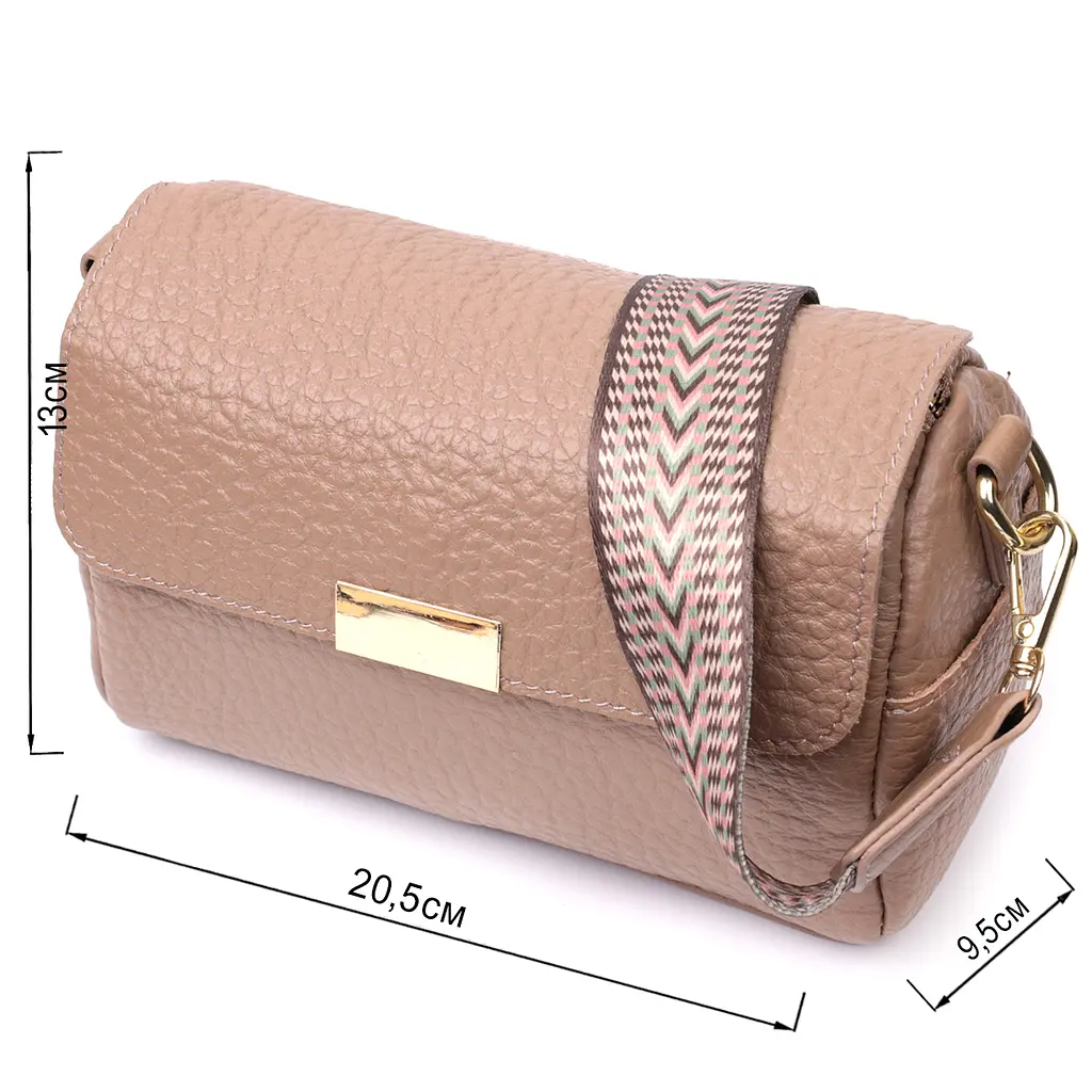 Шкіряна сумка Vintage з оригінальною плечовою лямкою 20.5х13х9.5 см sum0029004 - фото 3