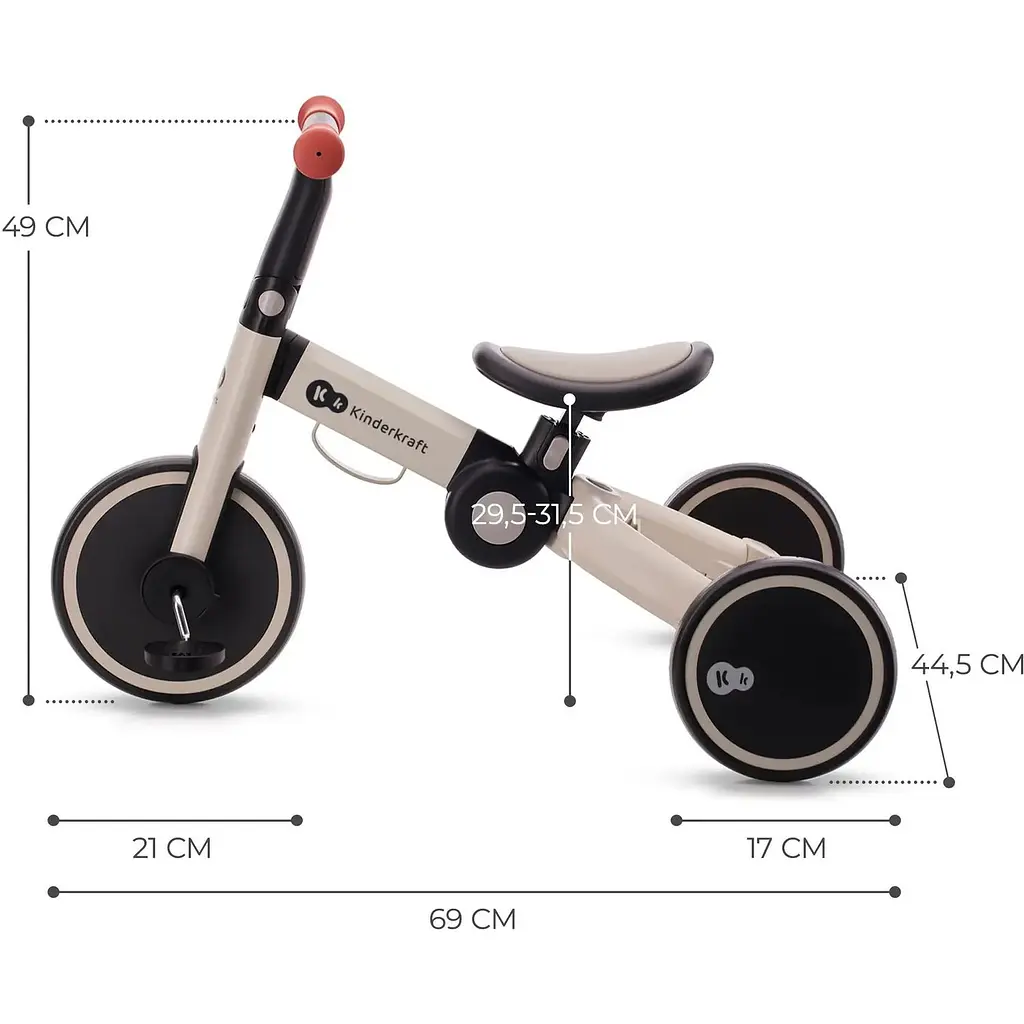 Триколісний велосипед 3 в 1 Kinderkraft 4Trike Silver Grey сірий KR4TRI22GRY0000 (00-00305179) - фото 13