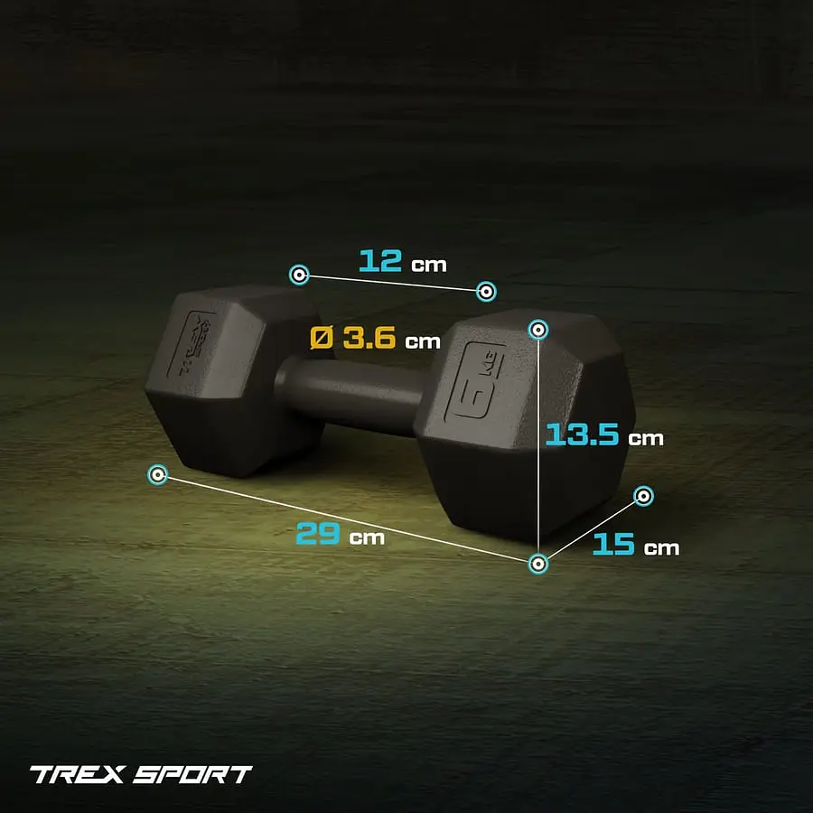 Гантелі для фітнесу композитні TREX Sport TX-006CD 2x6кг - фото 2