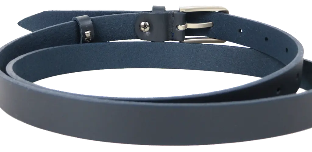 Жіночий шкіряний ремінь Skipper 1635-20 Темно-синій 2 см - фото 5