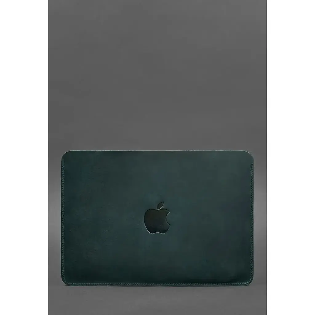 Шкіряний чохол BlankNote Crazy Horse для MacBook 14 дюймів Зелений - фото 3