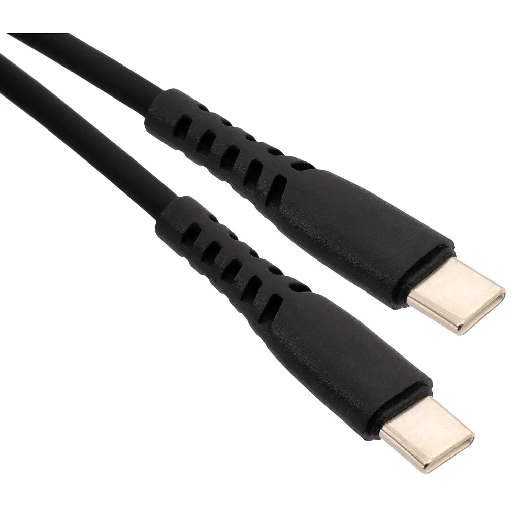 Дата кабель USB-C to USB-C 1.2m 60W Silicon Black Vinga (VCDCCC2612SB) - фото 2