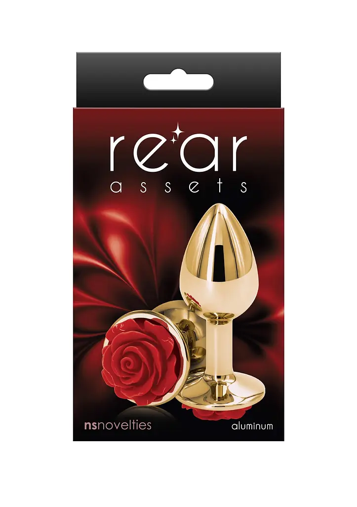 Анальная пробка NS Novelties Rose Buttplug Small Red 8 см (золотой) - фото 2