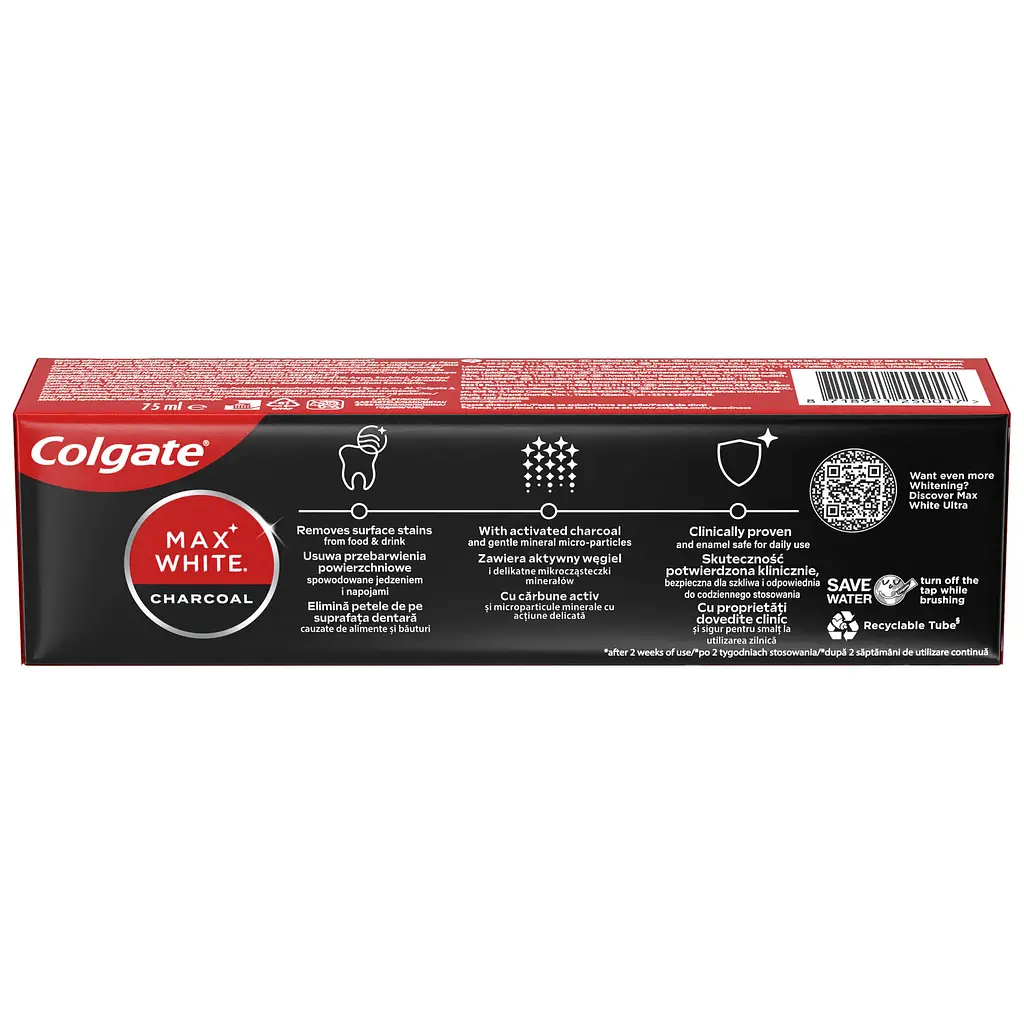 Зубна паста Colgate Max White Charcoal відбілююча з активованим вугіллям 75 мл - фото 2