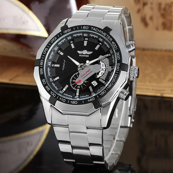Наручний годинник чоловічий Winner Titanium Сріблястий (130) - фото 4