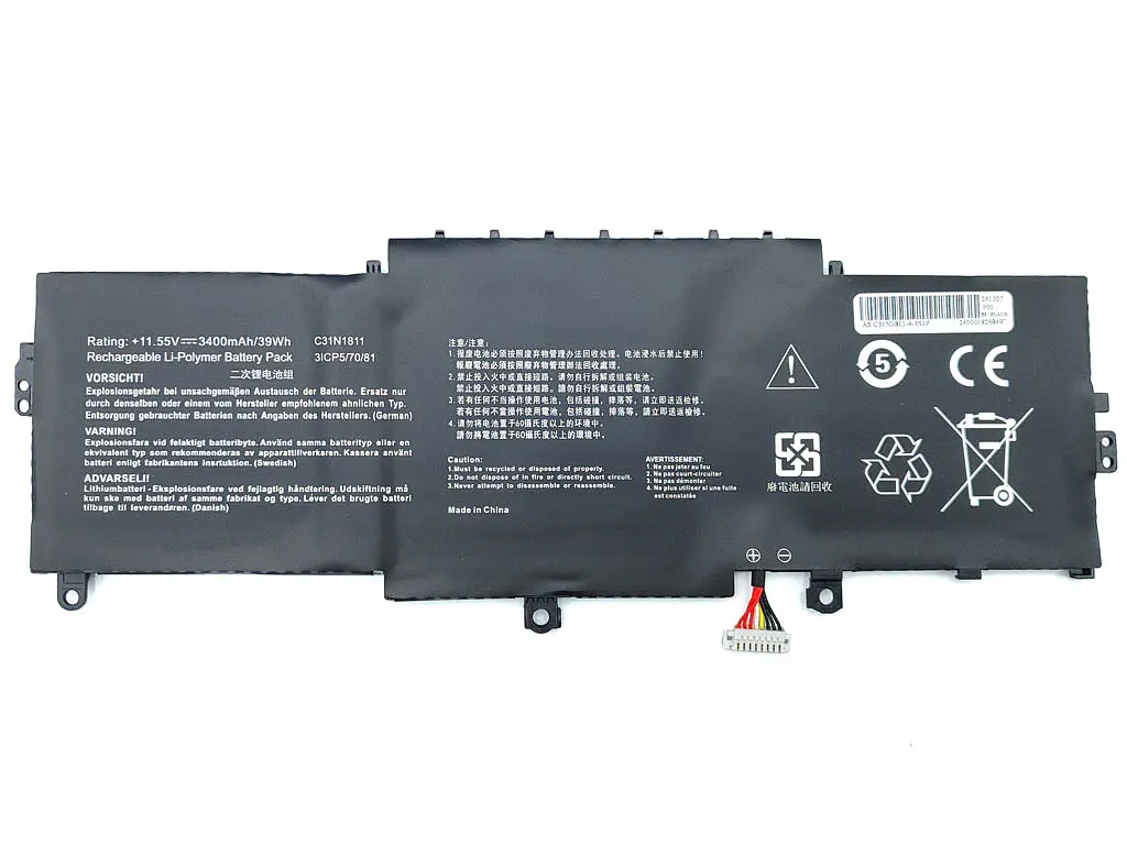 Акумулятор C31N1811 для Asus Zenbook 14 UX433F, U4300F, U4300, RX433FN, UX433FA (11.55V 3400 mAh 39Wh) - фото 2