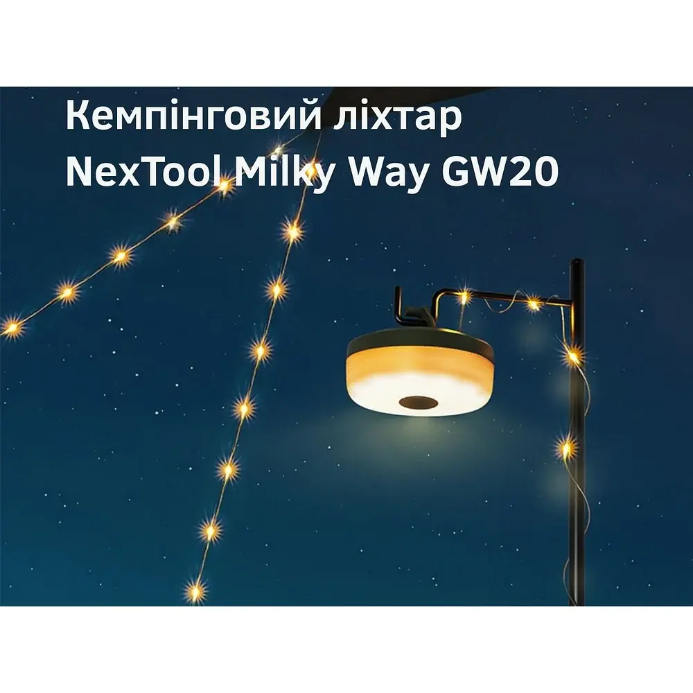 Кемпінговий ліхтар-гірлянда 2в1 NexTool Milky Way GW20, 20 м, ABS-пластик, білий - фото 12