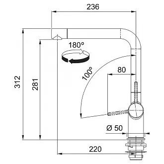 Смеситель для кухни Franke Active L (115.0653.373) Оникс - фото 2