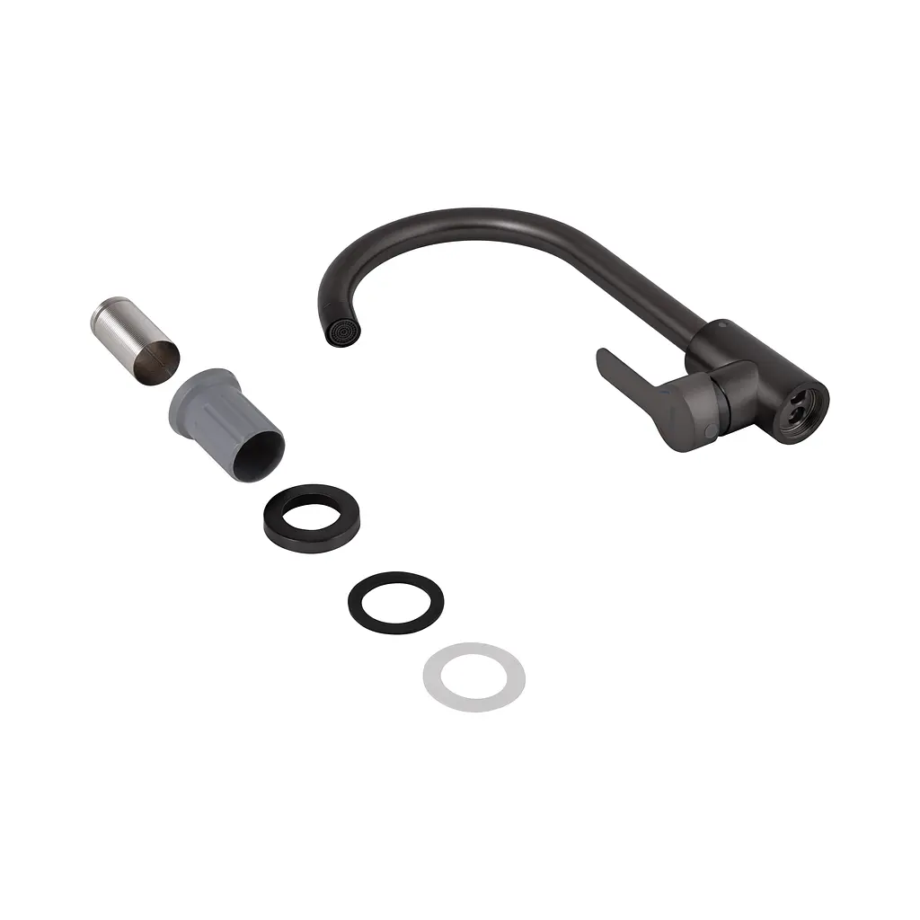 Змішувач для кухні Brinex Pure 015F U-подібний Graphite BRIPUR015FGRP - фото 5