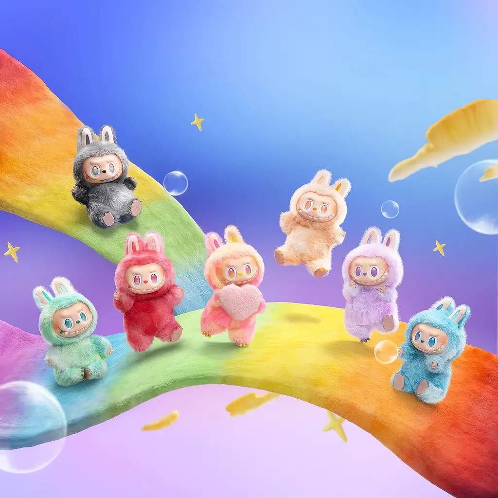 Игрушка-сюрприз Labubu плюшевый брелок в костюме кролика, стоячий V3 Лабубу Случайный цвет - фото 9