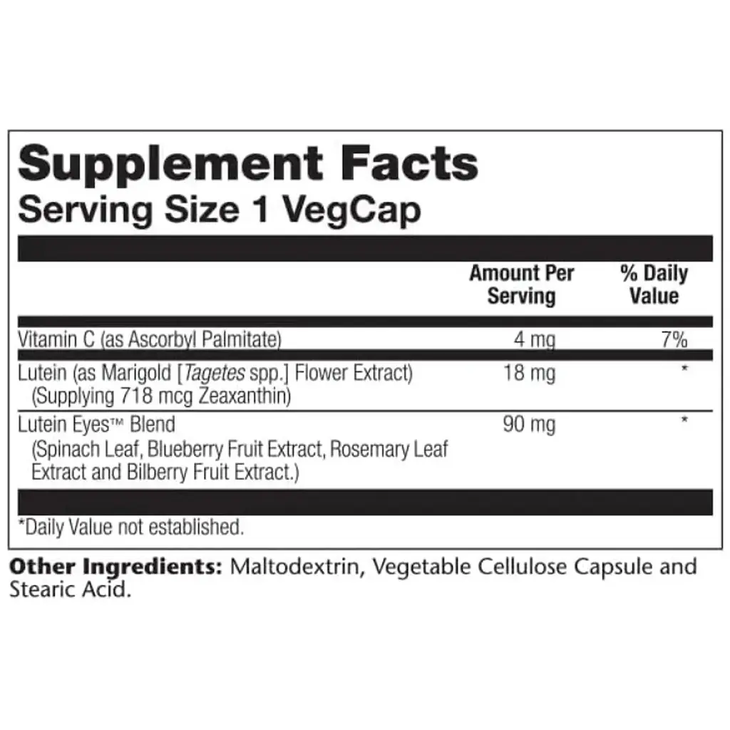 Лютеїн Solaray Lutein Eyes 18 30 веганських капсул - фото 2
