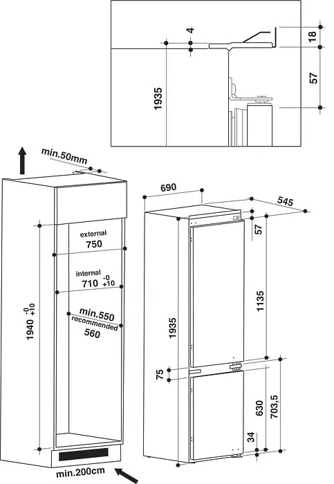 Встраиваемый холодильник Whirlpool SP40 801 EU объем 400 л - фото 6