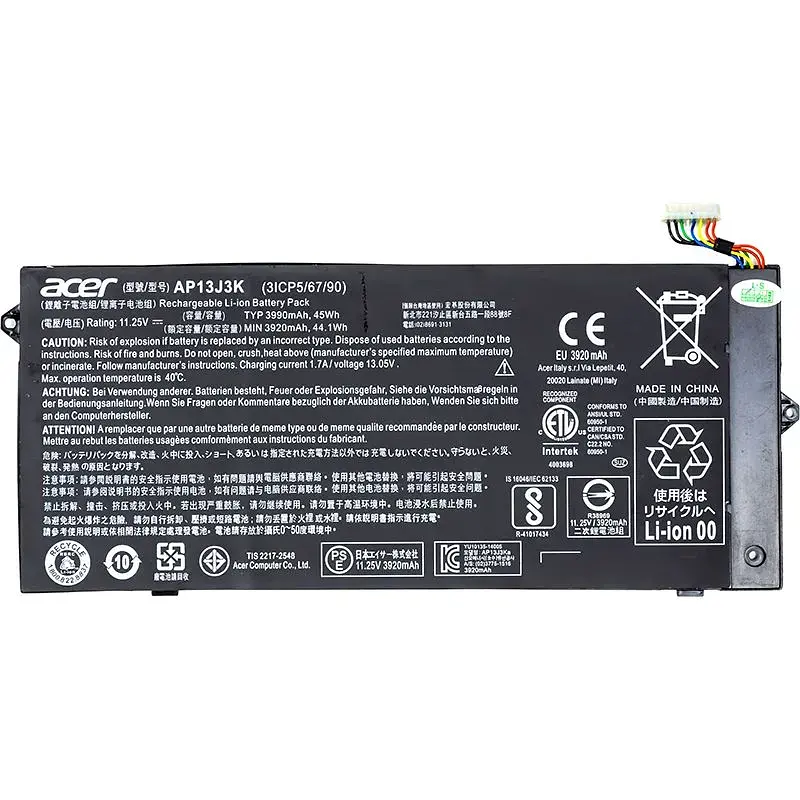 Акумулятор для ноутбуків ACER Chromebook C720 (AP13J3K) 11.25V 45Wh (original) (NB410408) - фото 2