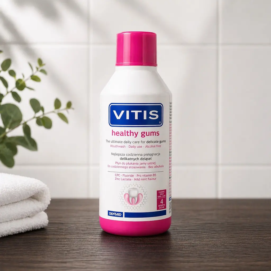 Ополіскувач для ротової порожнини Dentaid Vitis Healthy Gums Gingival для чутливих ясен і проти запалення 500 мл