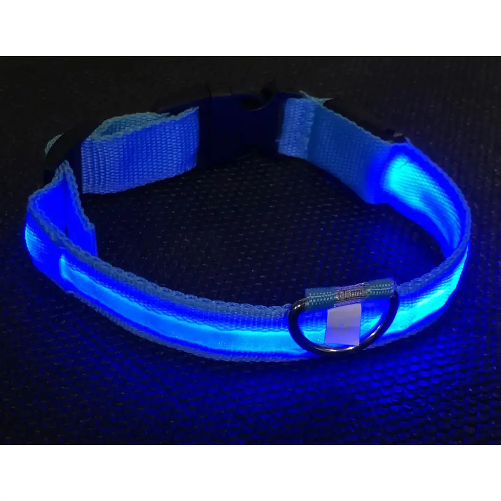 Нашийник для собак UFT PET LED 1 Blue M з підсвічуванням на батарейках - фото 2