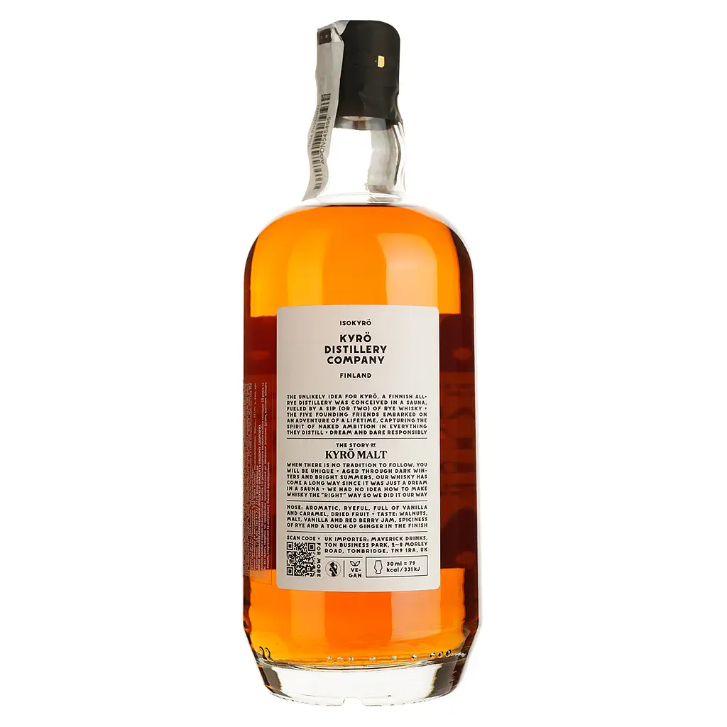 Виски Kyro Malt Rye Finnish Whisky 47.2% 0.7 л - фото 2