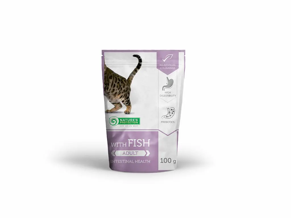 Вологий корм для котів з чутливим травленням з рибою Nature's Protection Intestinal health Fish, 100г - фото 2