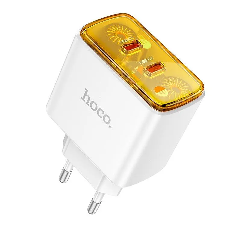 Адаптер мережевий Hoco Smart charger CS43A |2Type-C, 45W/3A, PD/QC| - фото 3
