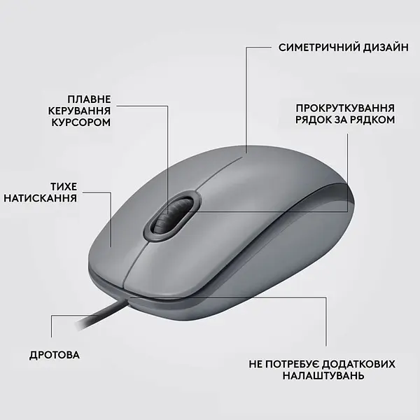 Миша Logitech M110 Silent-MID GRAY-USB-AKOYA - фото 9