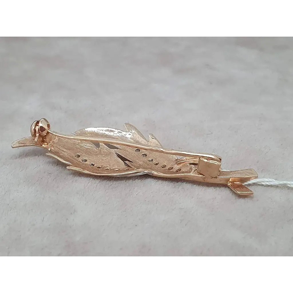 Золота брошка Столична Ювелірна Фабрика з фіанітами. 270151 - фото 2