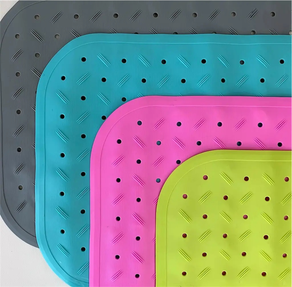 Гумовий килимок на присосках 95х35 у ванну душ резиновий противоскользящий коврик для дорослих дітей на дно ванної кімнати антиковзаючий бірюзовий  - фото 9