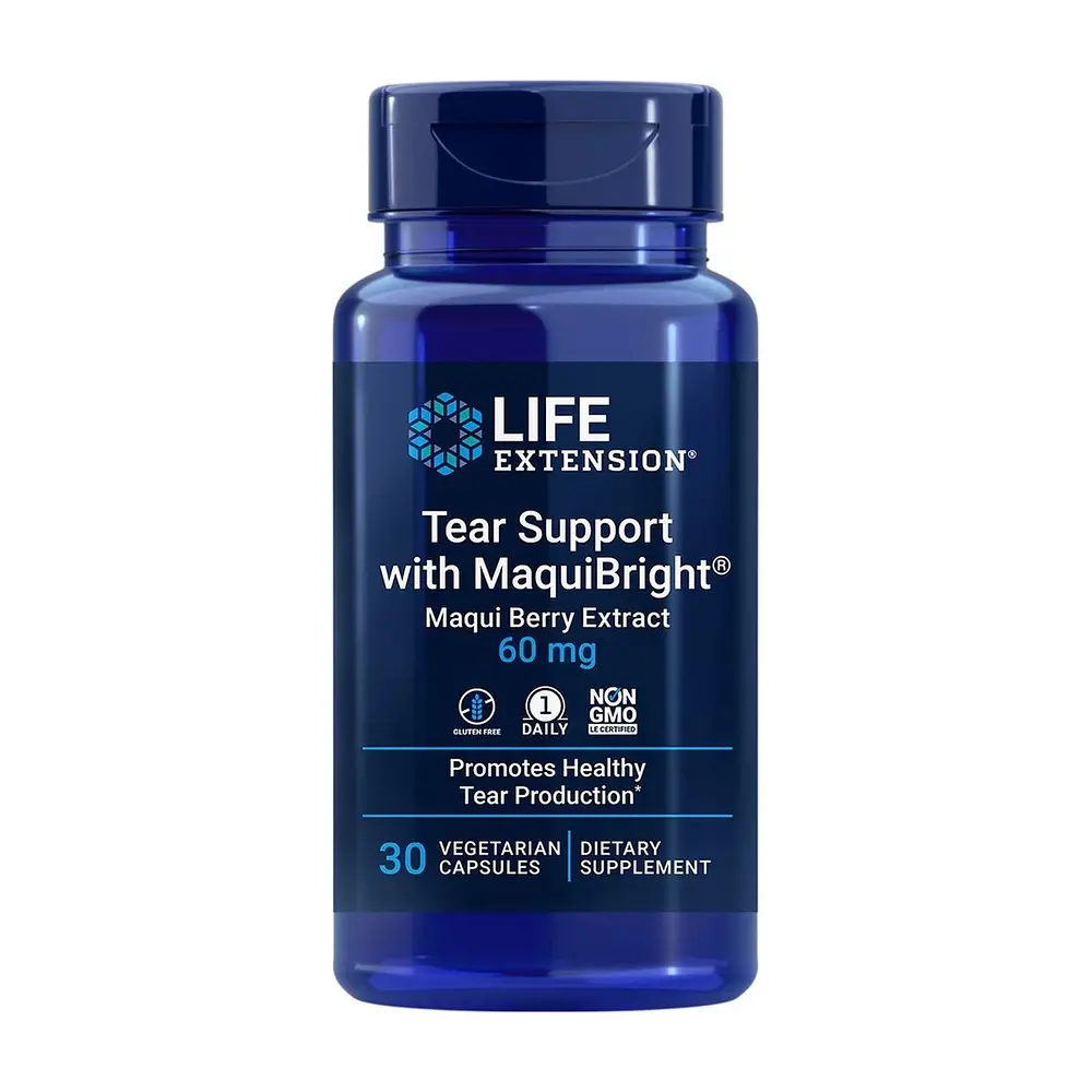 Екстракт ягід маки Life Extension Tear Support with MaquiBright 60 mg, 30 вегакапсул для підтримки очей