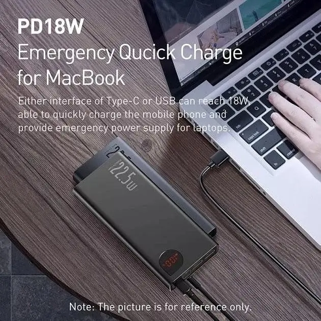 Внешний аккумулятор Baseus Adaman Metal Overseas 22.5W 20000mAh PPAD070101 черный - фото 7